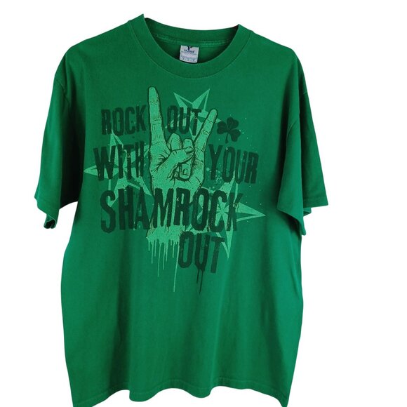 Yazbek Heavyweight Crew Neck St. Patricks Day Graphic Green T-Shirt Mens Size L - Picture 1 of 7